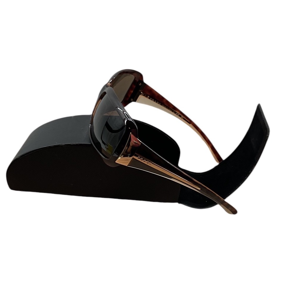 Prada SPR 01H Tortoiseshell Rectangular Sunglasses Brown Gradient Made in Italy - Picture 8 of 12